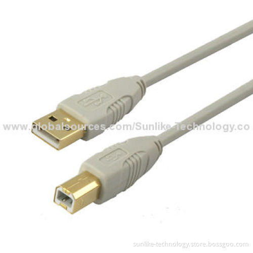USB2.0 Cable with A Male to B, PVC Jacket